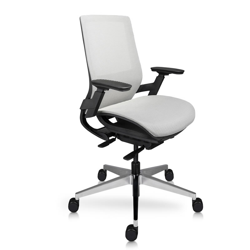 Silla ejecutiva Monaco tapizada en malla gris con asiento slider