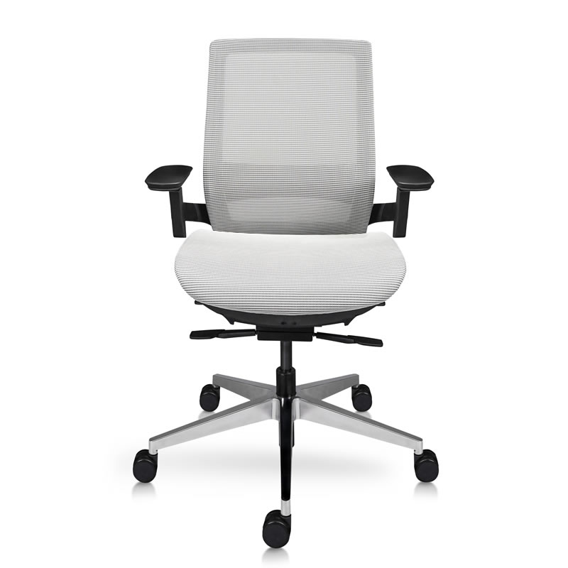 Silla ejecutiva Monaco tapizada en malla gris con asiento slider