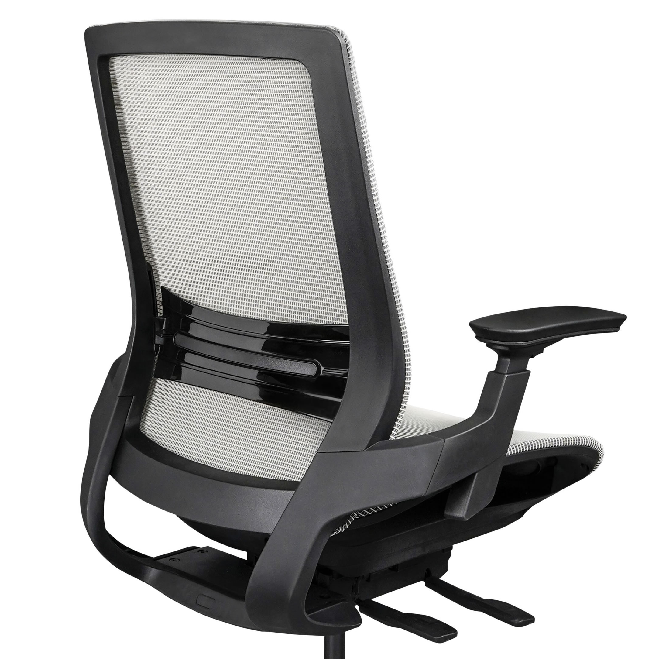 Silla ejecutiva Monaco tapizada en malla gris con asiento slider