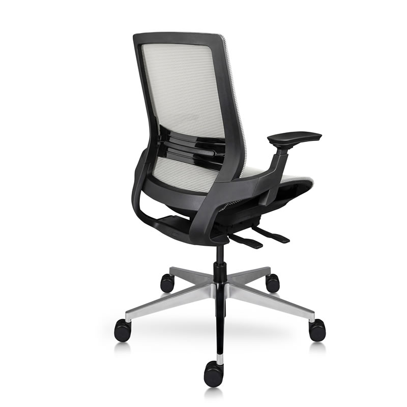 Silla ejecutiva Monaco tapizada en malla gris con asiento slider