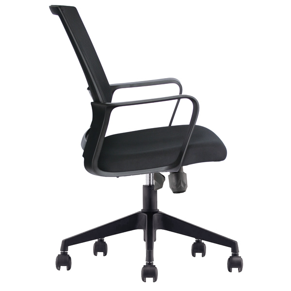 Silla sling operativa tapizada en malla con soporte lumbar y brazos fijos